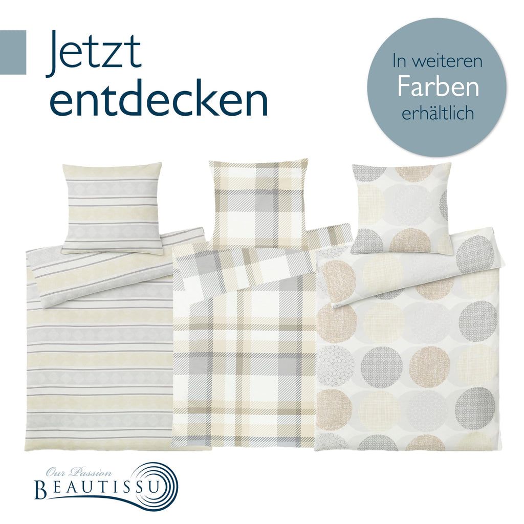 Beautissu Biber Bettwäsche Viola Biber Beige