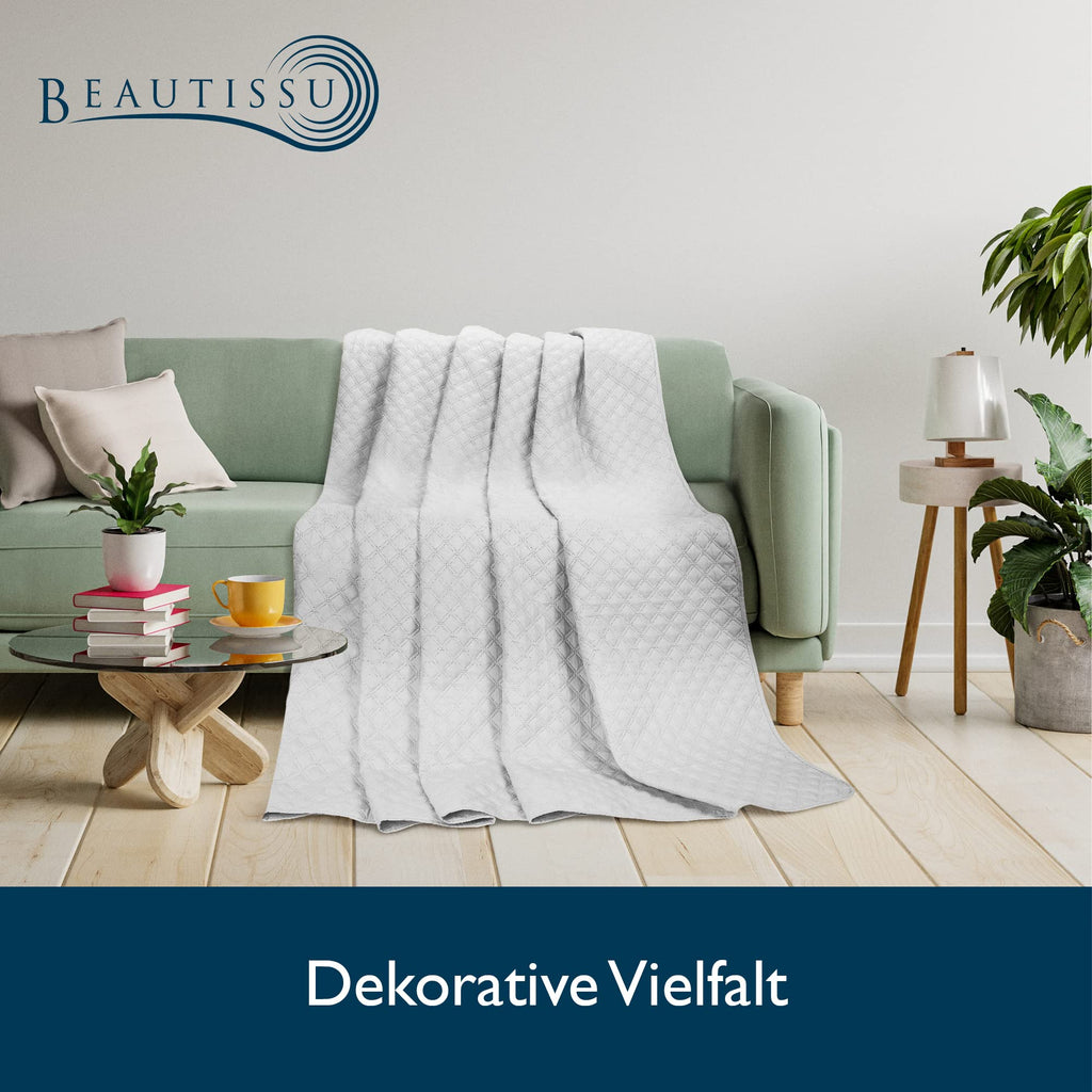 Beautissu Tagesdecke in Steppoptik Olivia