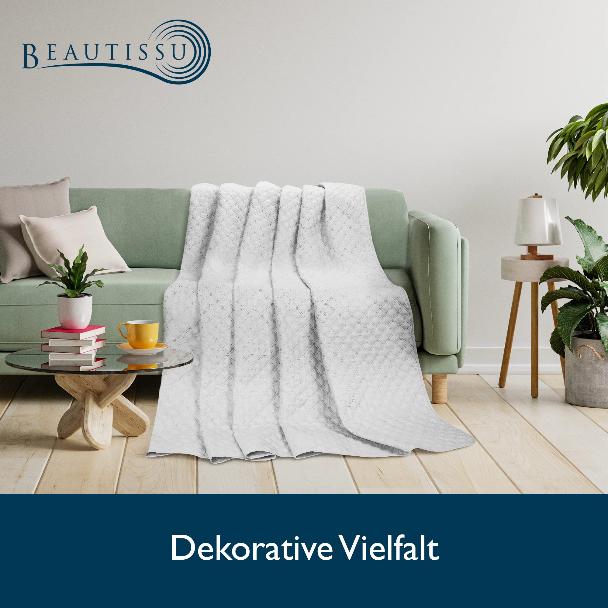 Beautissu Tagesdecke in Steppoptik Olivia