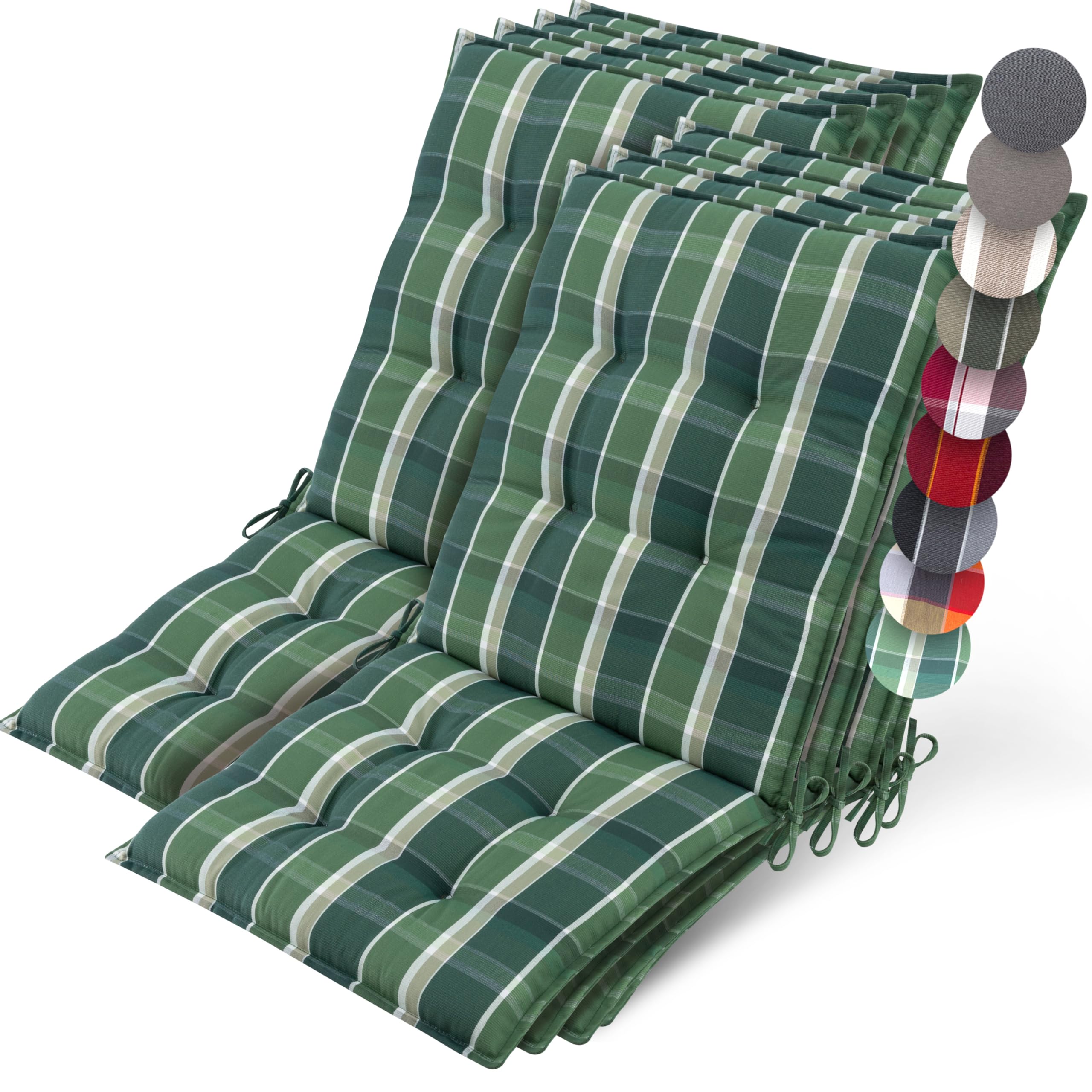 Beautissu Premium Niedriglehner Auflage Gartenstuhl 100x50cm Sun-NL