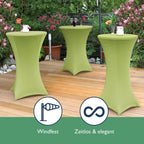 Beautissu 2er Set Stretch Stehtisch Husse Stella