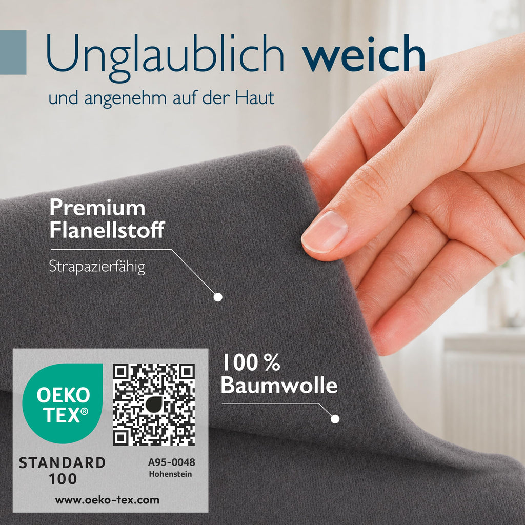 Beautissu Biber Bettwäsche 2tlg Winter Wendebettwäsche 100% Baumwolle