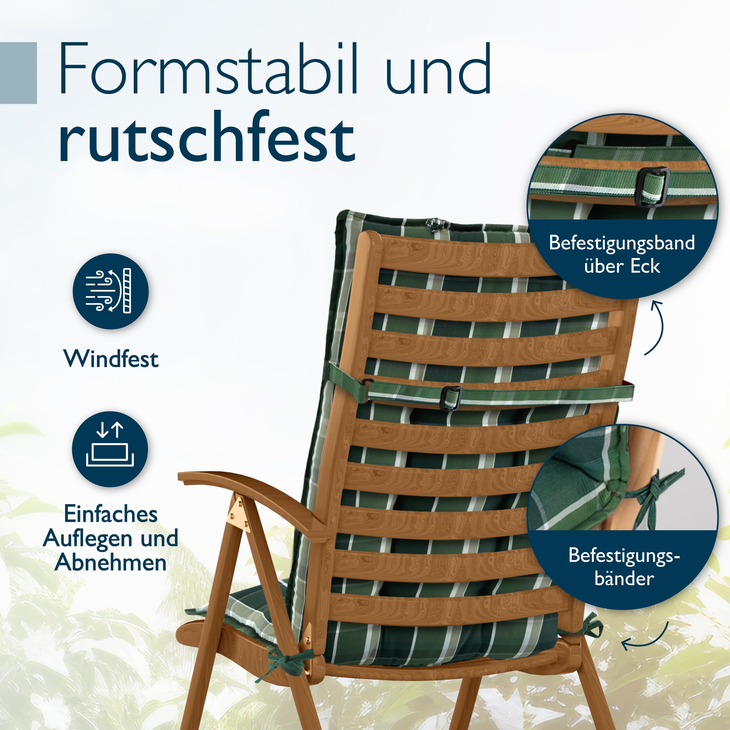 Beautissu 6er Set Premium Hochlehner Auflage Kopfpolster 120x50cm Sun-HL