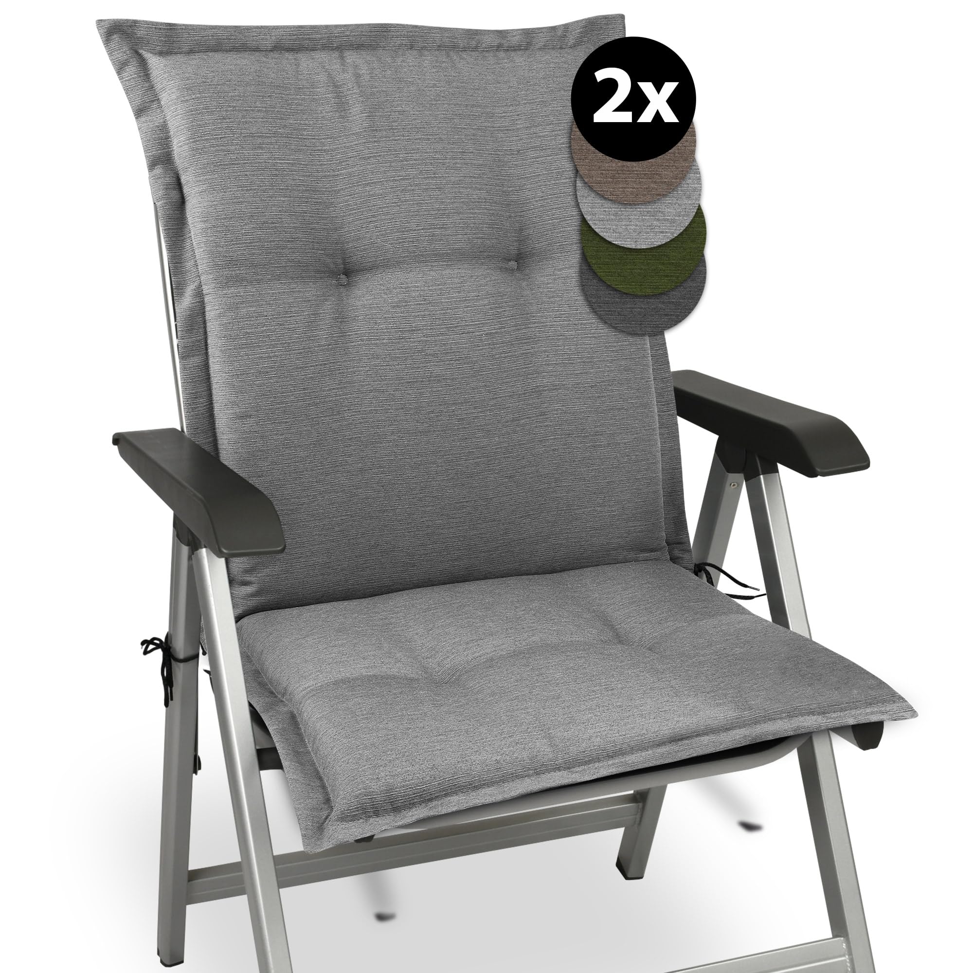 Beautissu Premium Gartenstuhlauflage Niedriglehner 105x50x7cm HighLux NL