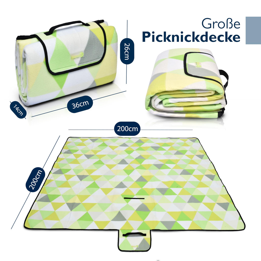 Beautissu XXL Picknickdecke Wasserdicht Isoliert Bella