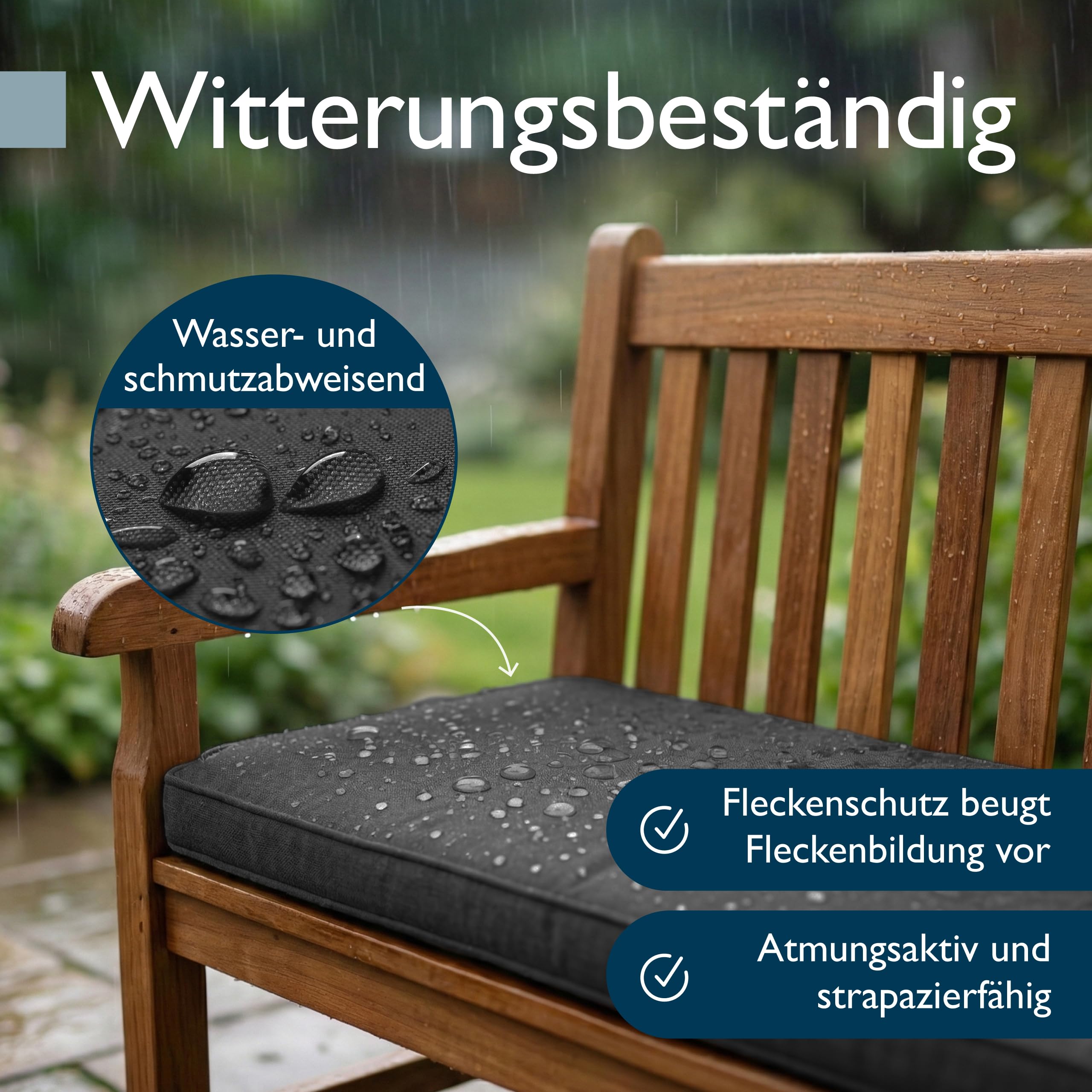 Beautissu Bankauflage Outdoor Wetterfest – Calme BK