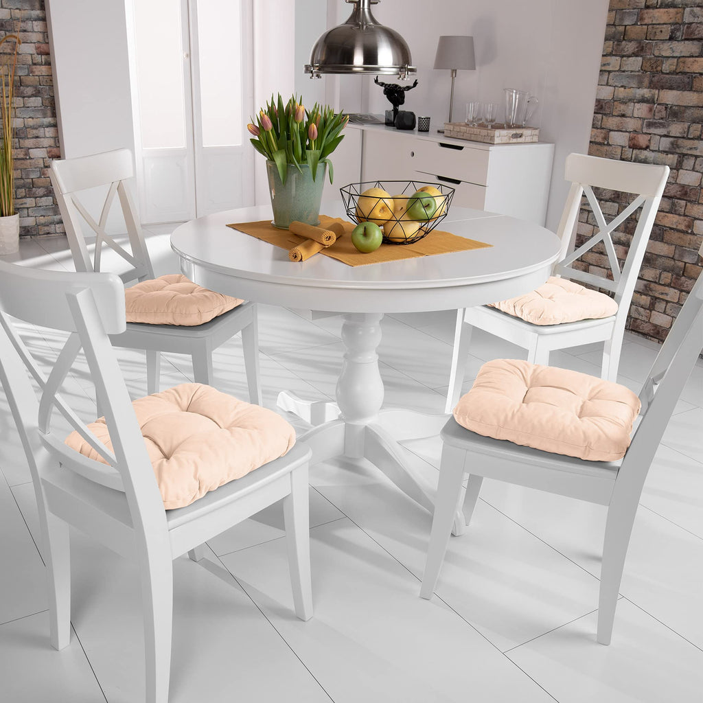 Beautissu 4er Set Sitzkissen 40x40 cm Lisa