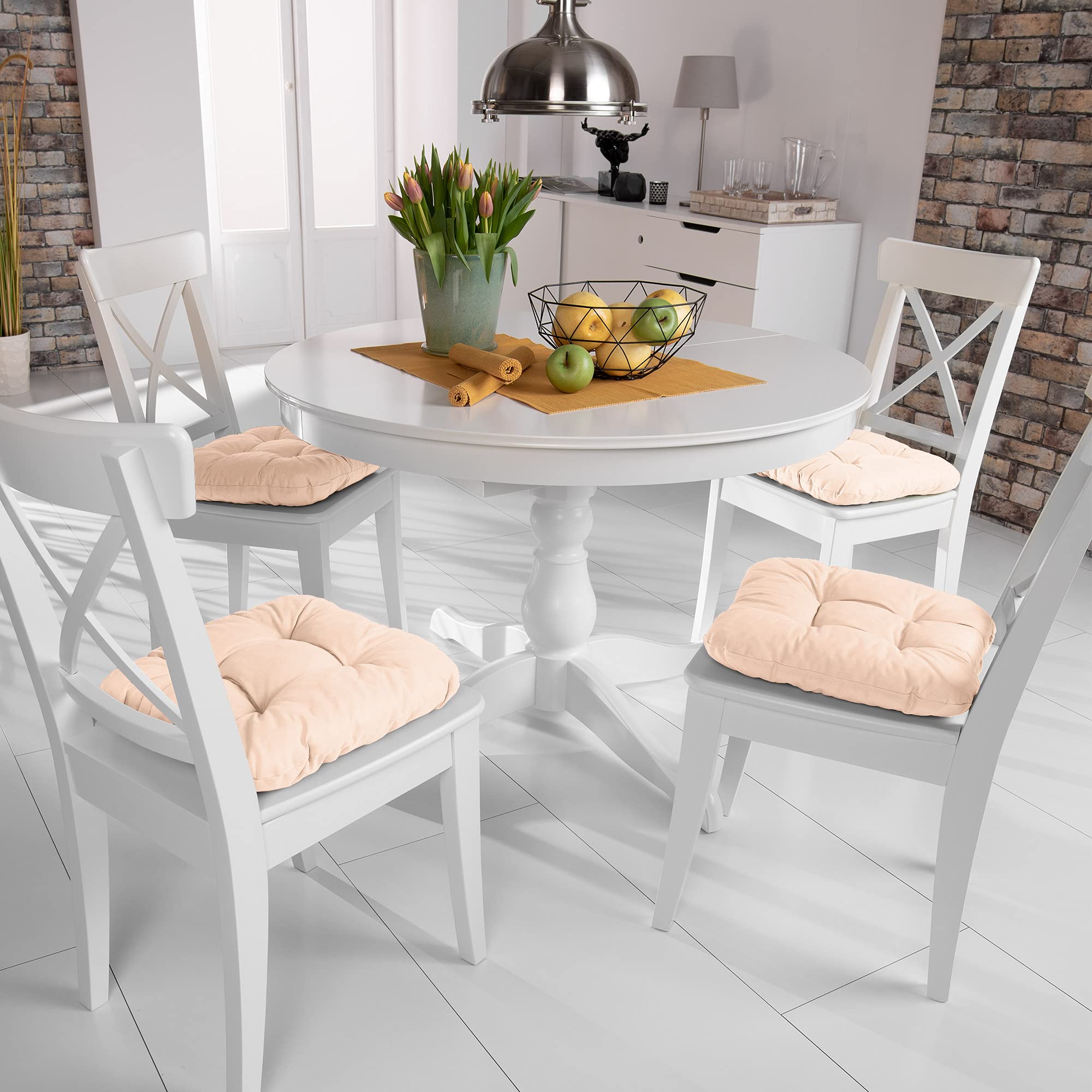 Beautissu 4er Set Sitzkissen 40x40 cm Lisa