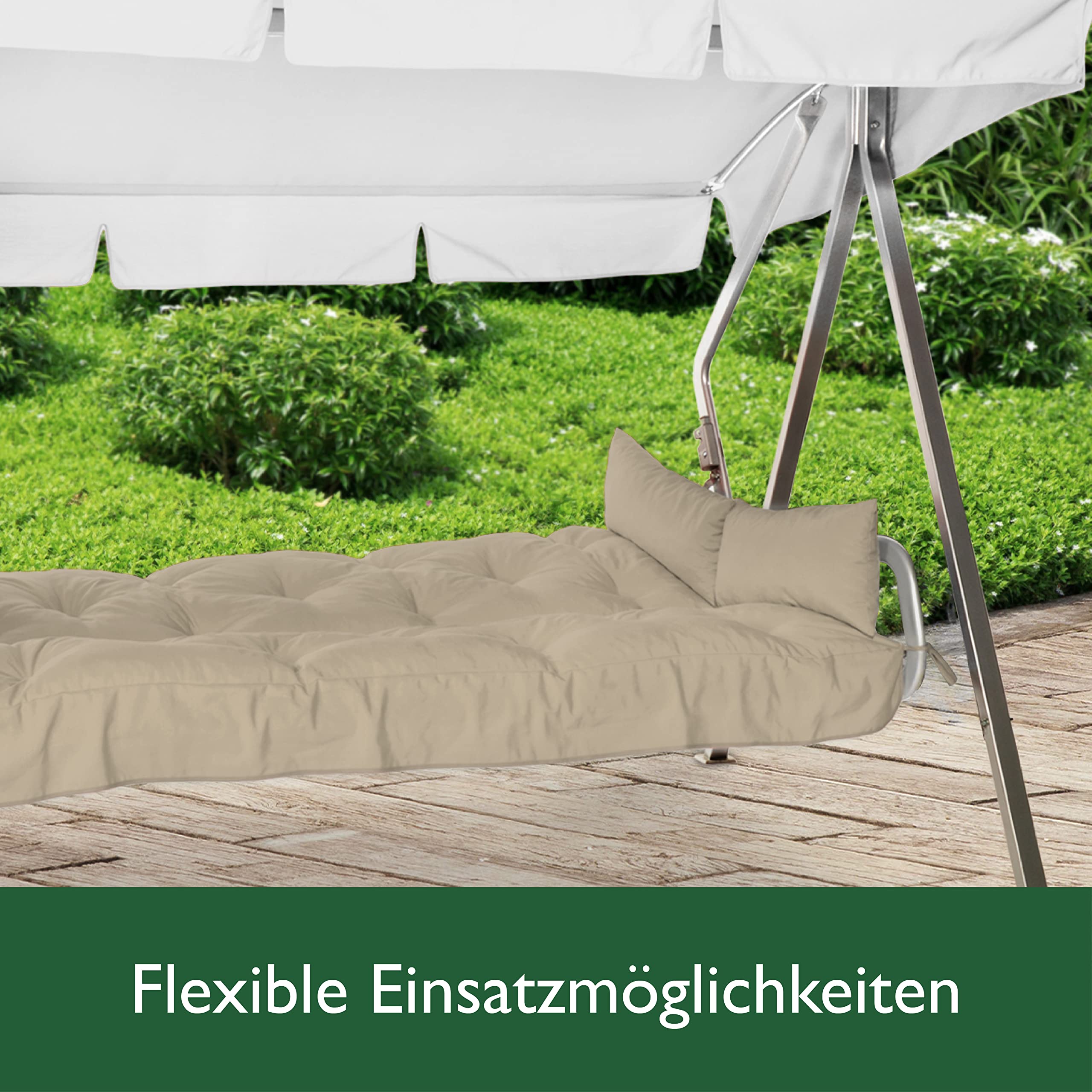 Beautissu Sitzkissen für Hollywoodschaukel 180x50x8cm Flair HS