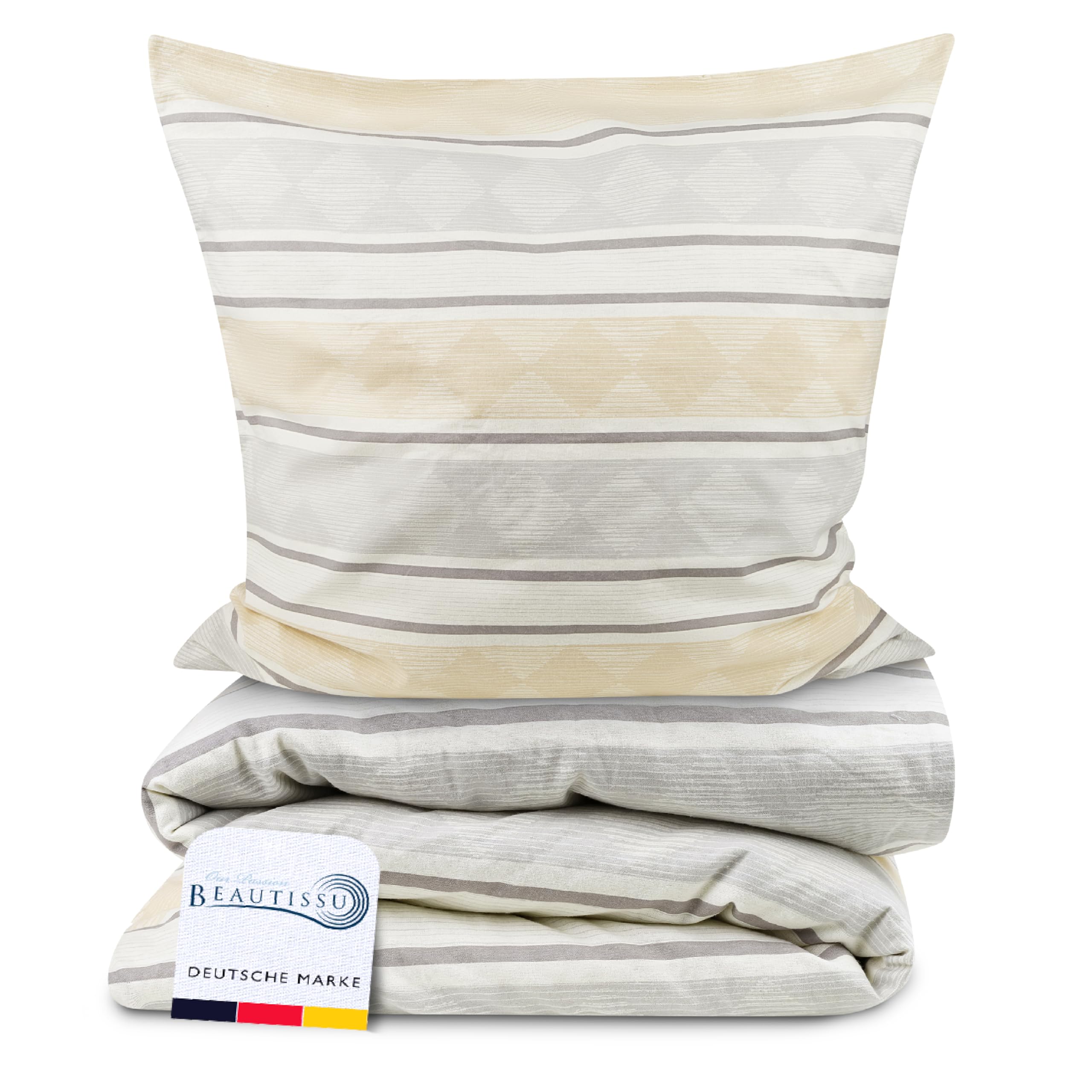 Beautissu Biber Bettwäsche Viola Biber Beige