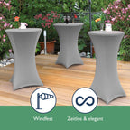 Beautissu 2er Set Stretch Stehtisch Husse Stella