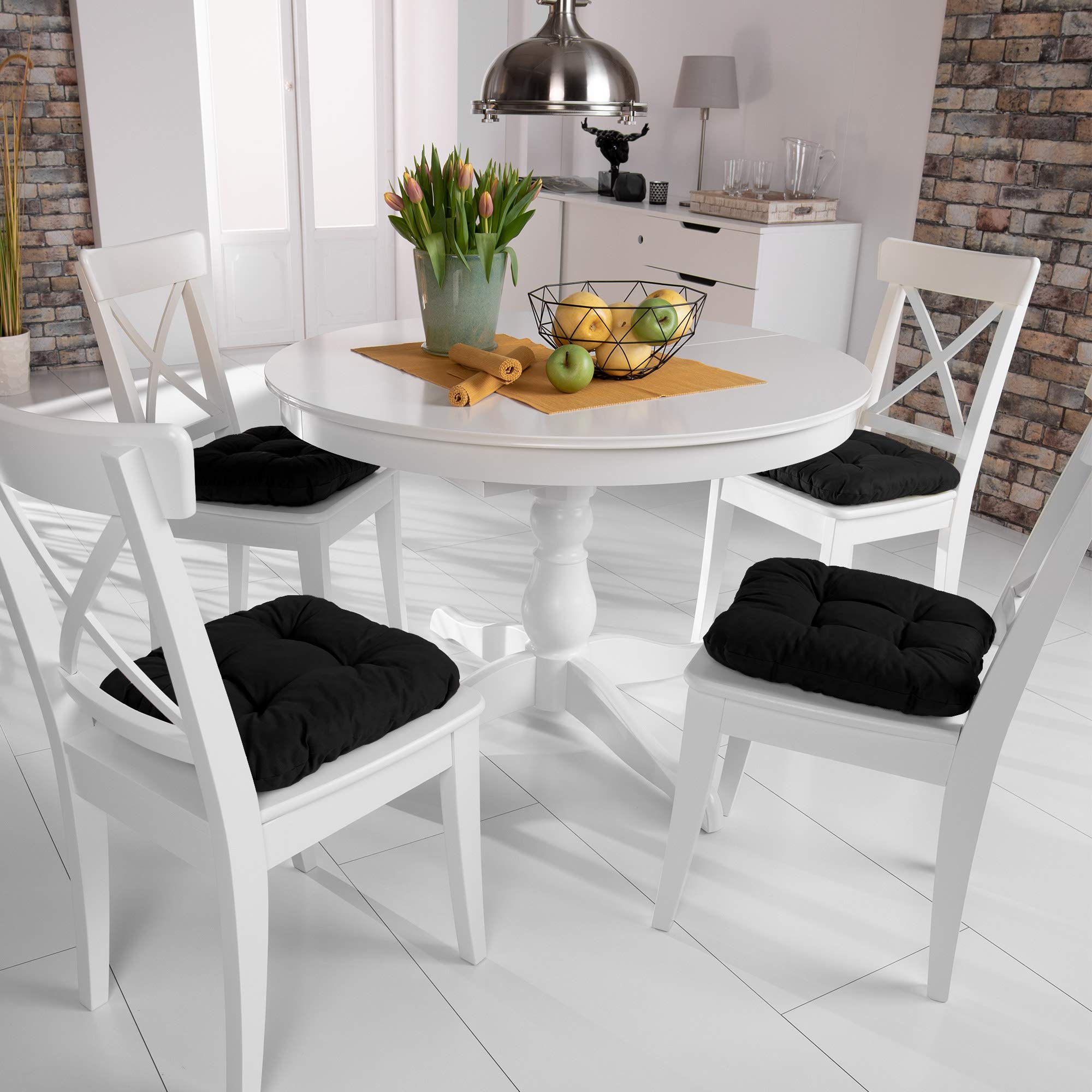 Beautissu 4er Set Sitzkissen 40x40 cm Lisa