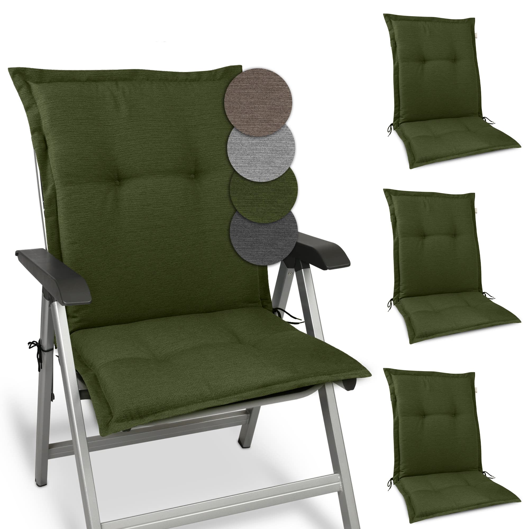 Beautissu Premium Gartenstuhlauflage Niedriglehner 105x50x7cm HighLux NL