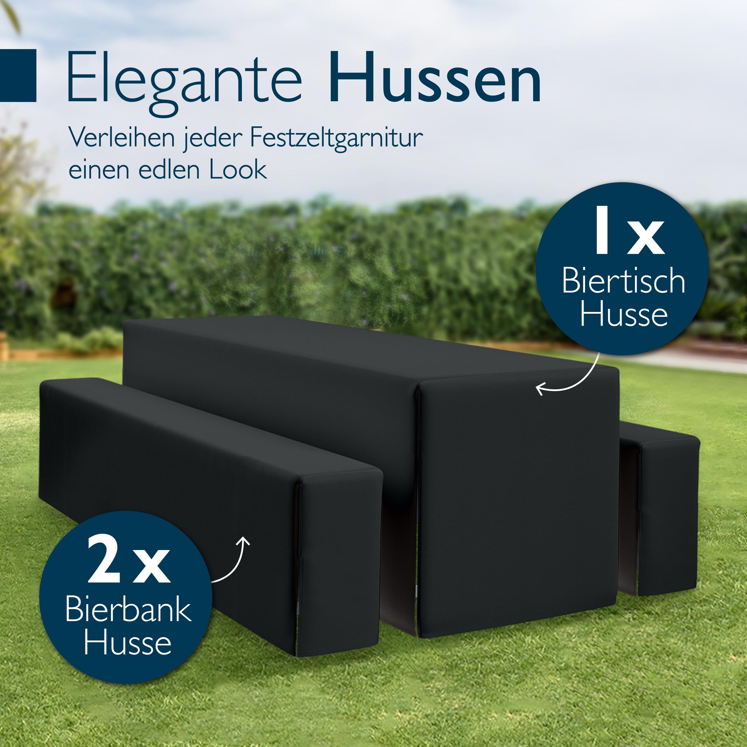 Beautissu 3tlg Biertischhussen Set