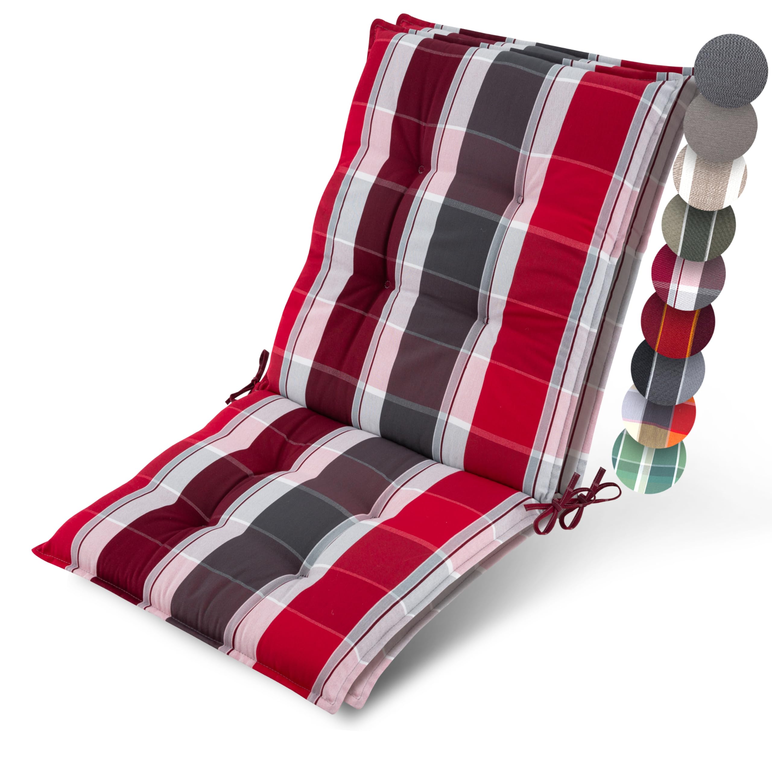 Beautissu Premium Niedriglehner Auflage Gartenstuhl 100x50cm Sun-NL