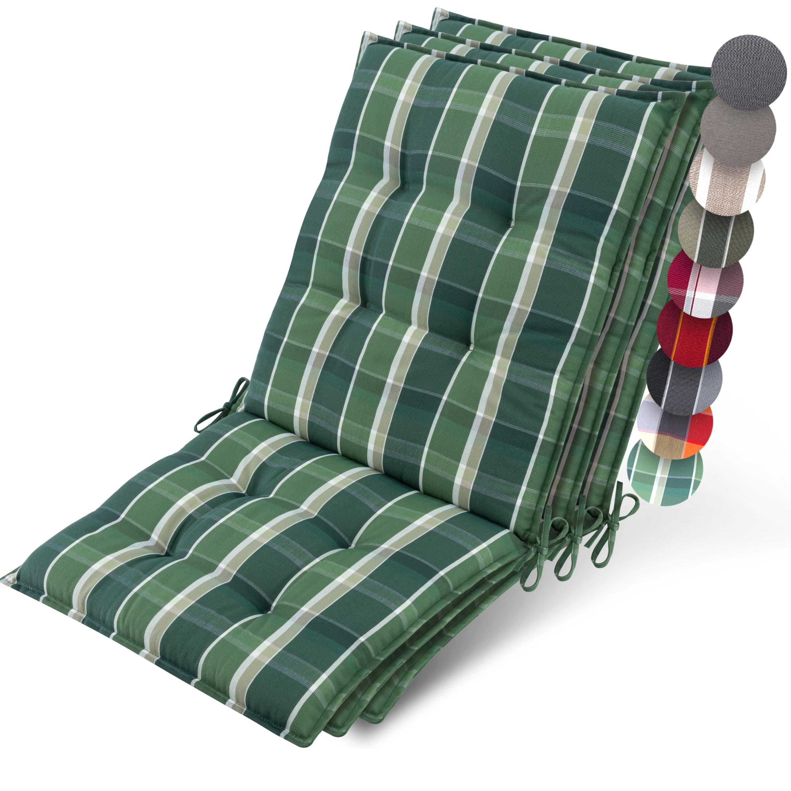 Beautissu Premium Niedriglehner Auflage Gartenstuhl 100x50cm Sun-NL