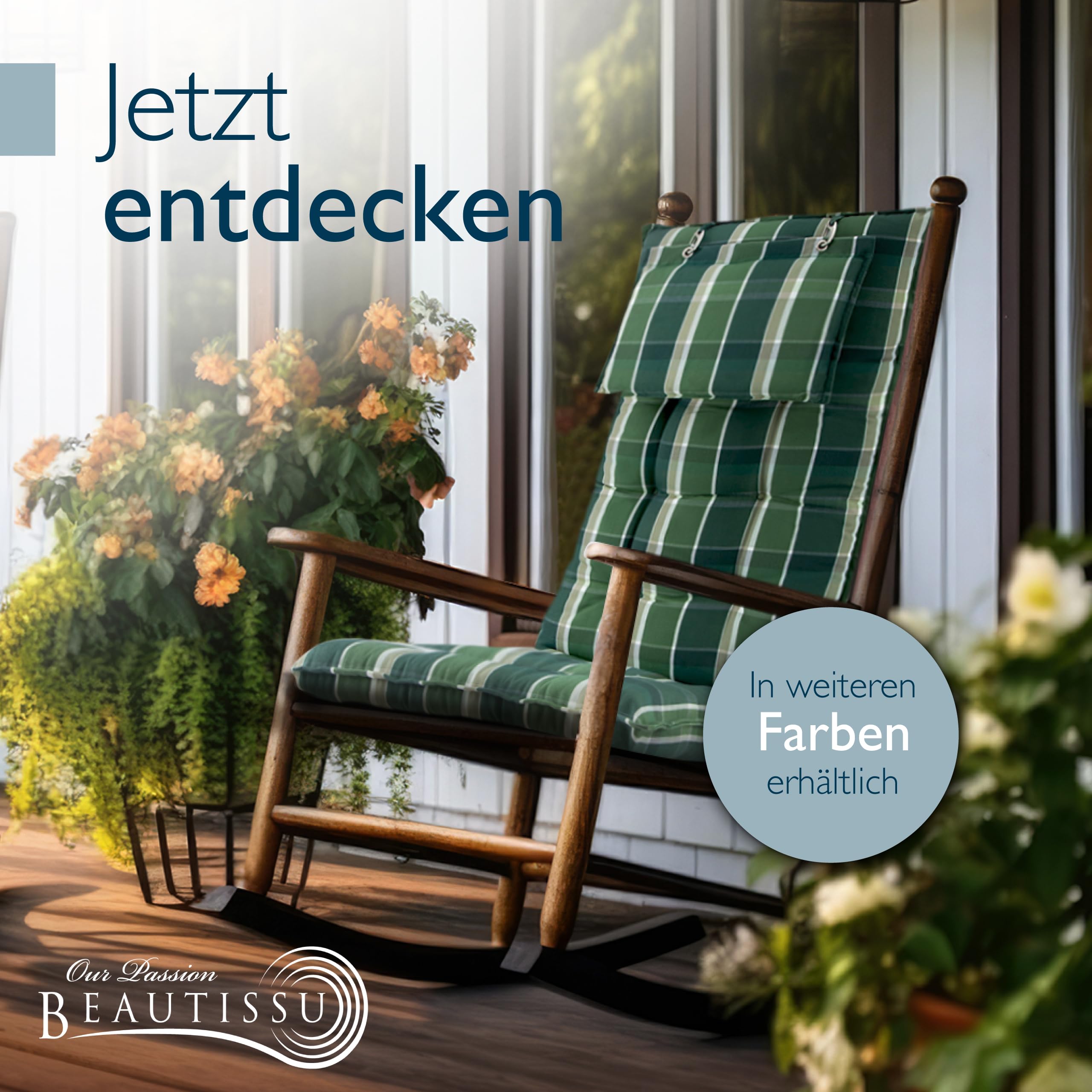 Beautissu 6er Set Premium Hochlehner Auflage Kopfpolster 120x50cm Sun-HL