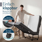Beautissu Gästebett Klappbar 90x200cm - 13cm Dicke Matratze - Traumkraft