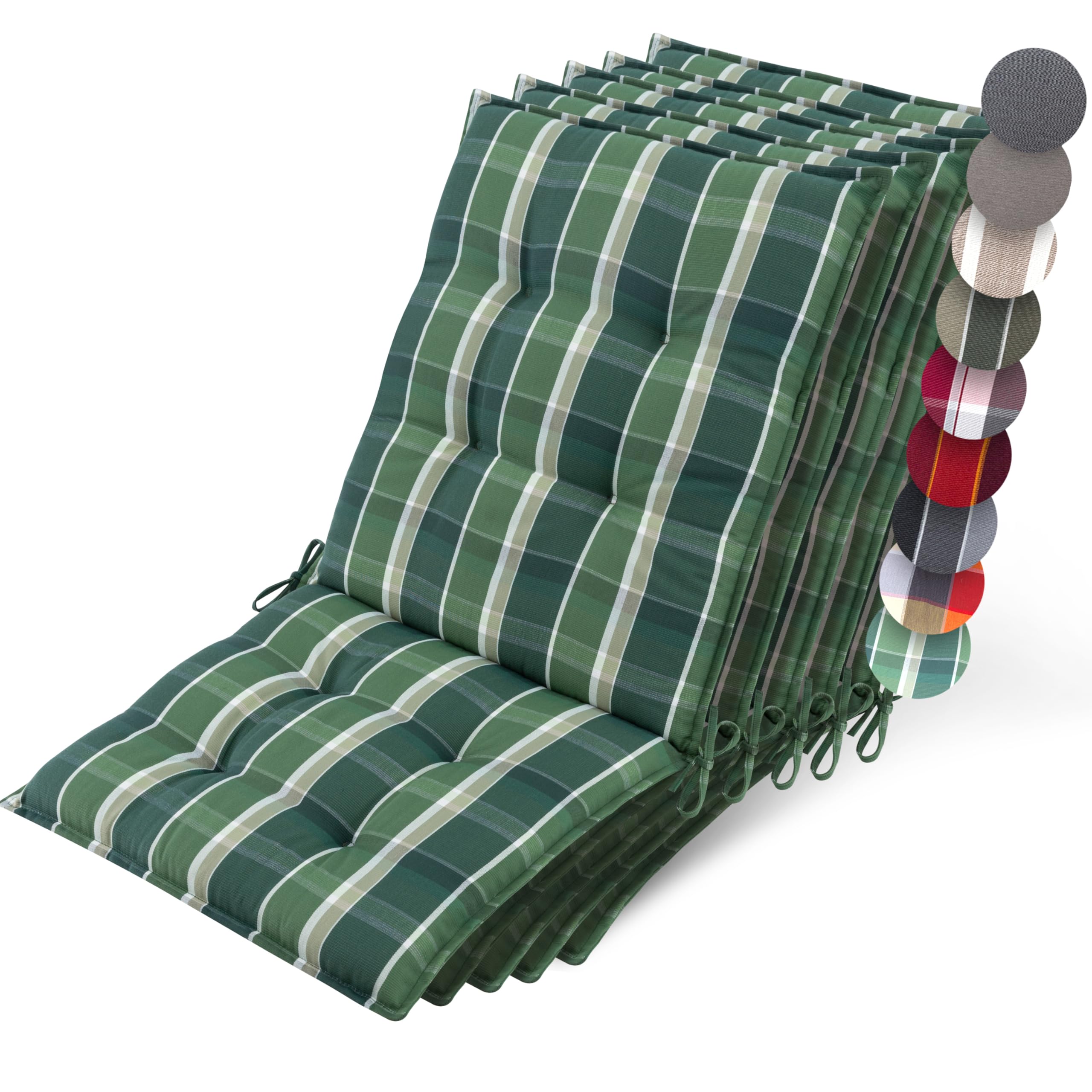 Beautissu Premium Niedriglehner Auflage Gartenstuhl 100x50cm Sun-NL