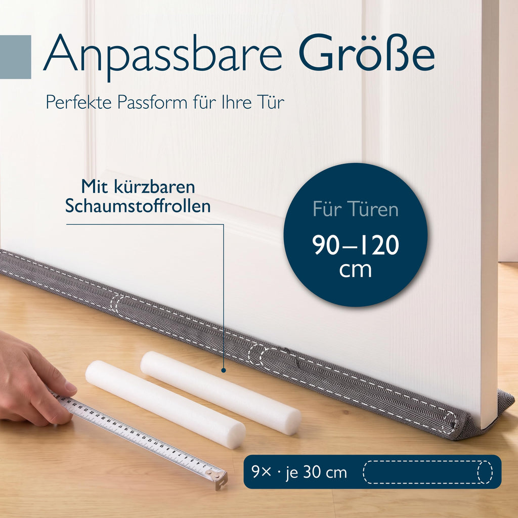 Beautissu Doppelter Zugluftstopper für Türen Größe verstellbar Innentür