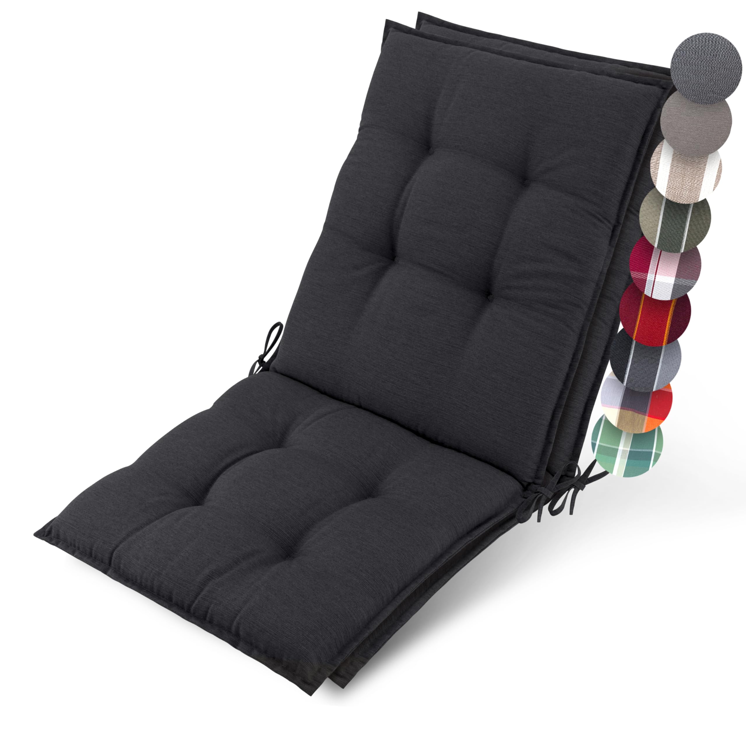 Beautissu Premium Niedriglehner Auflage Gartenstuhl 100x50cm Sun-NL