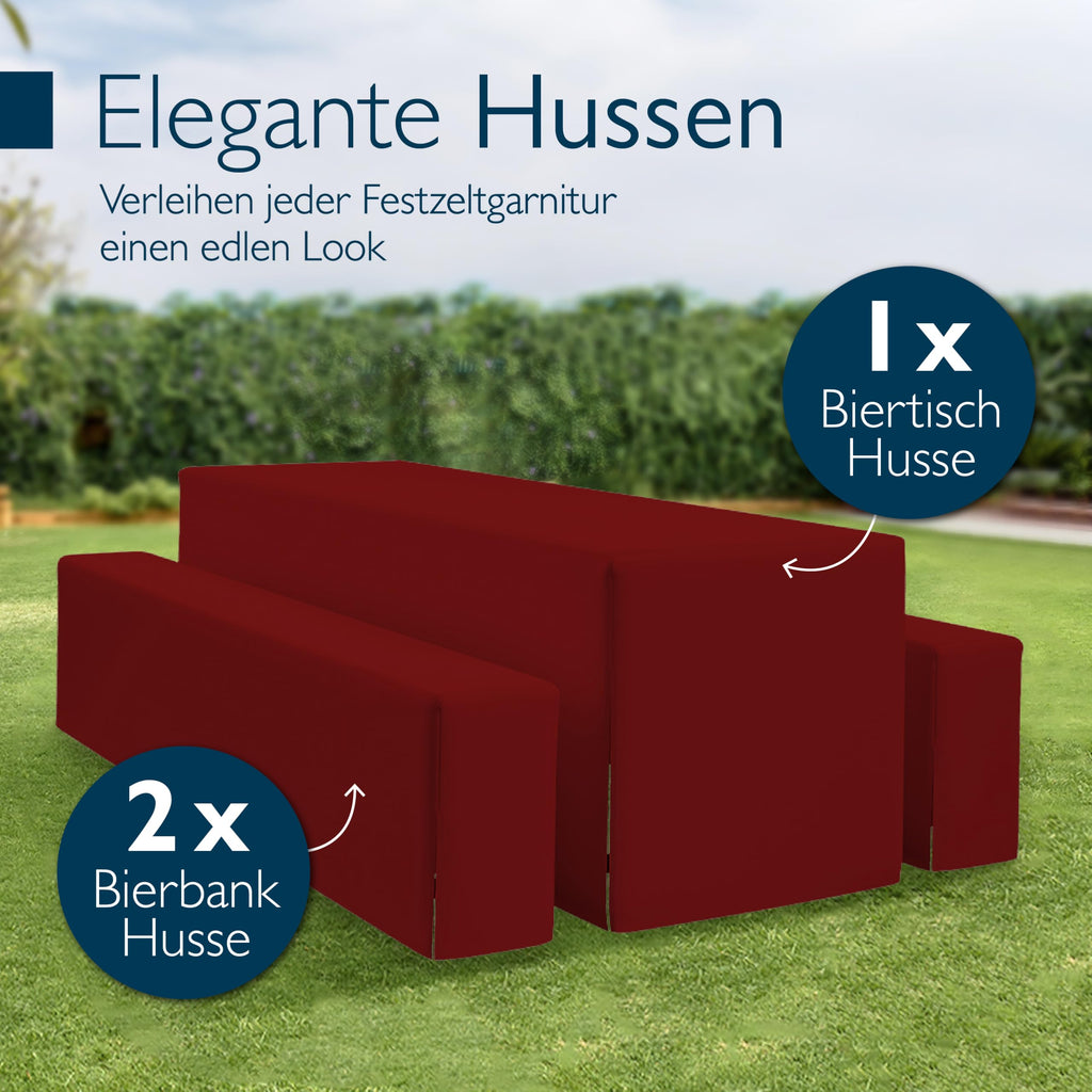 Beautissu 3tlg Biertischhussen Set