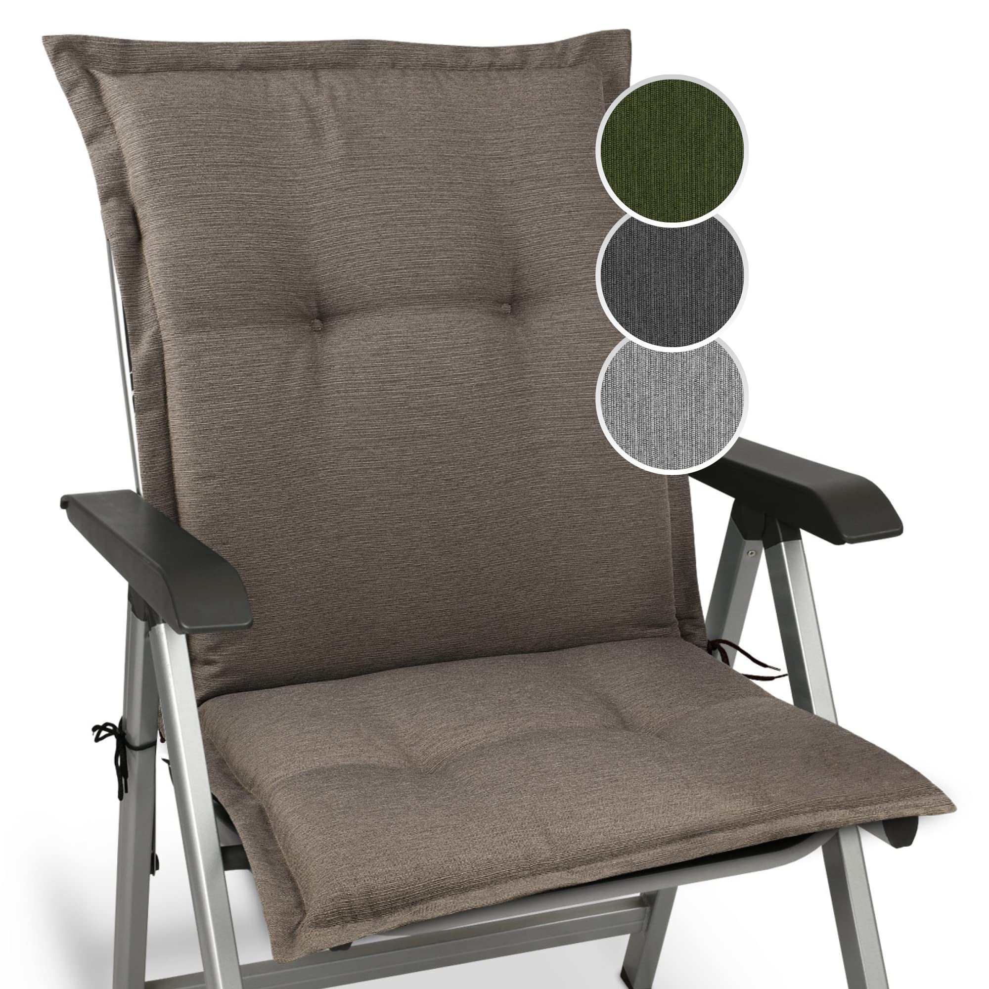 Beautissu Premium Gartenstuhlauflage Niedriglehner 105x50x7cm HighLux NL