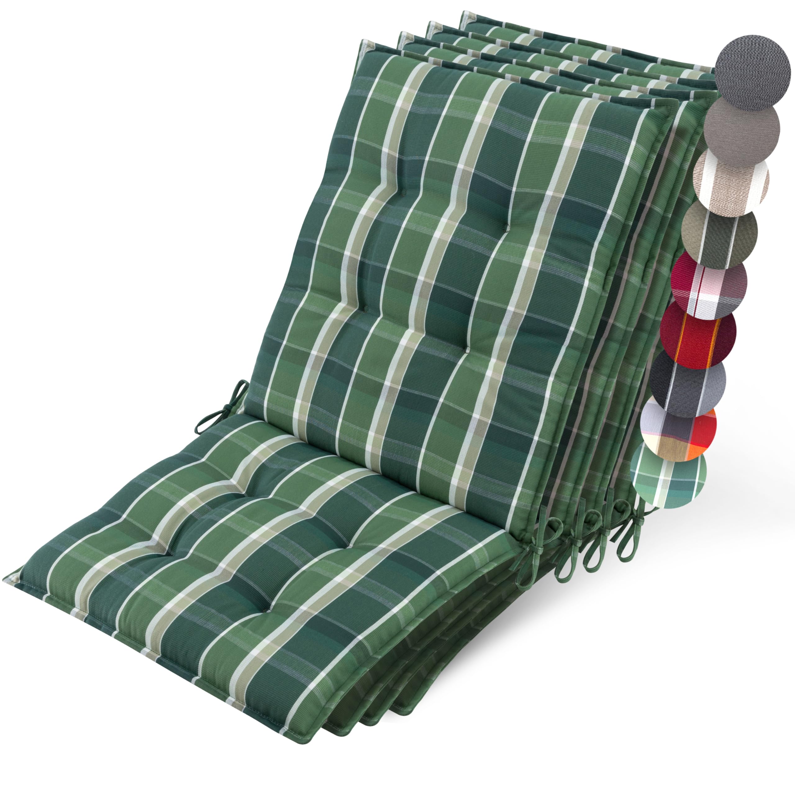 Beautissu Premium Niedriglehner Auflage Gartenstuhl 100x50cm Sun-NL