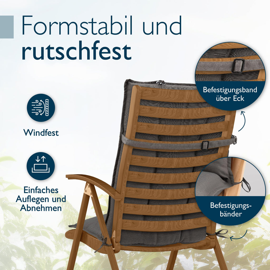 Beautissu 6er Set Premium Hochlehner Auflage Kopfpolster 120x50cm Sun-HL