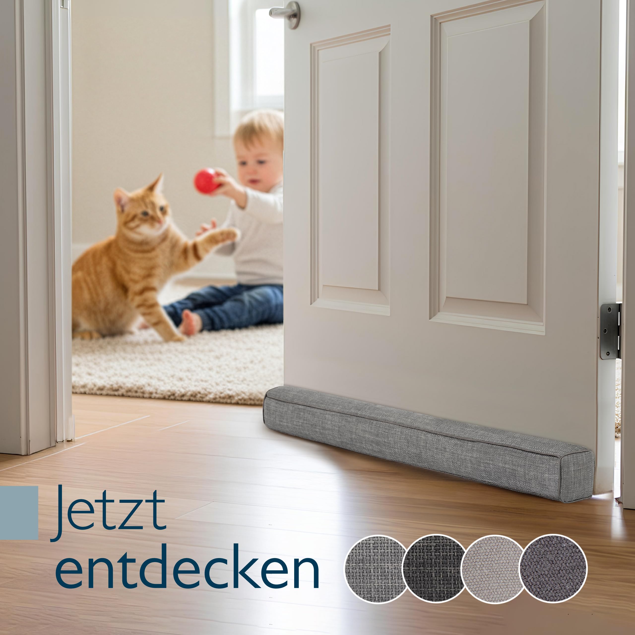 Beautissu Zugluftstopper für Türen & Fenster in div. Farben & Größen – Marin