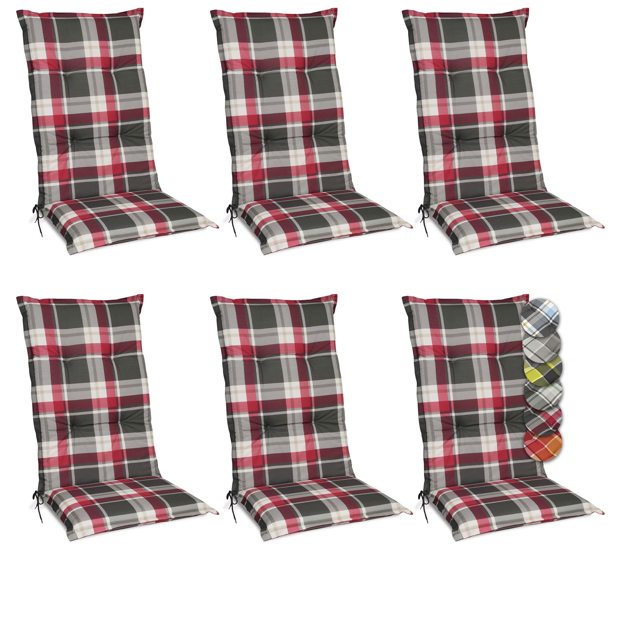 Beautissu Hochlehner Auflage Gartenstuhl 120x50 cm Sunny RO