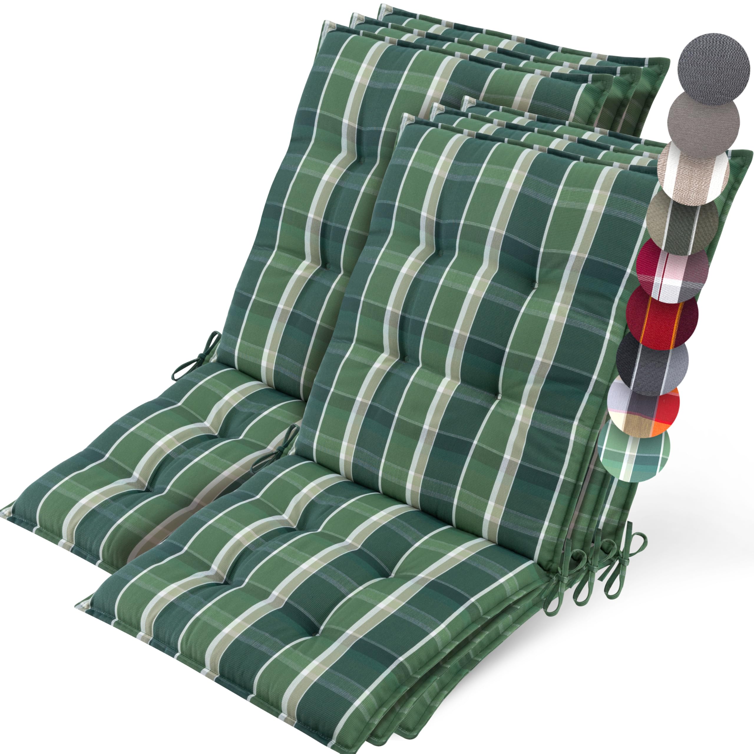 Beautissu Premium Niedriglehner Auflage Gartenstuhl 100x50cm Sun-NL