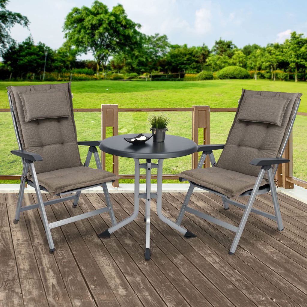 Beautissu Premium Gartenstuhlauflage Hochlehner Set