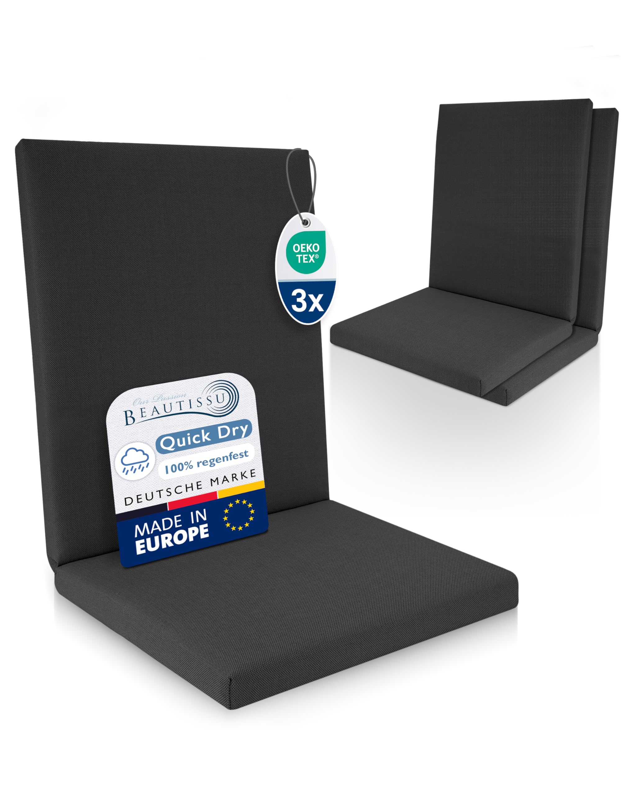 Beautissu Premium Niedriglehner Auflage 100x50cm