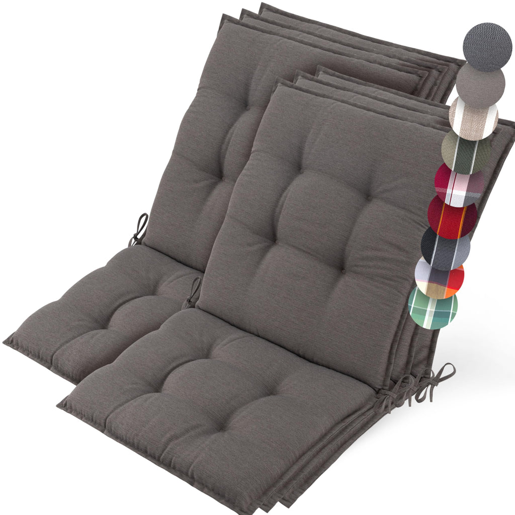 Beautissu Premium Niedriglehner Auflage Gartenstuhl 100x50cm Sun-NL