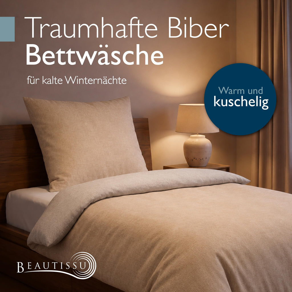 Beautissu Biber Bettwäsche 2tlg Winter Wendebettwäsche 100% Baumwolle