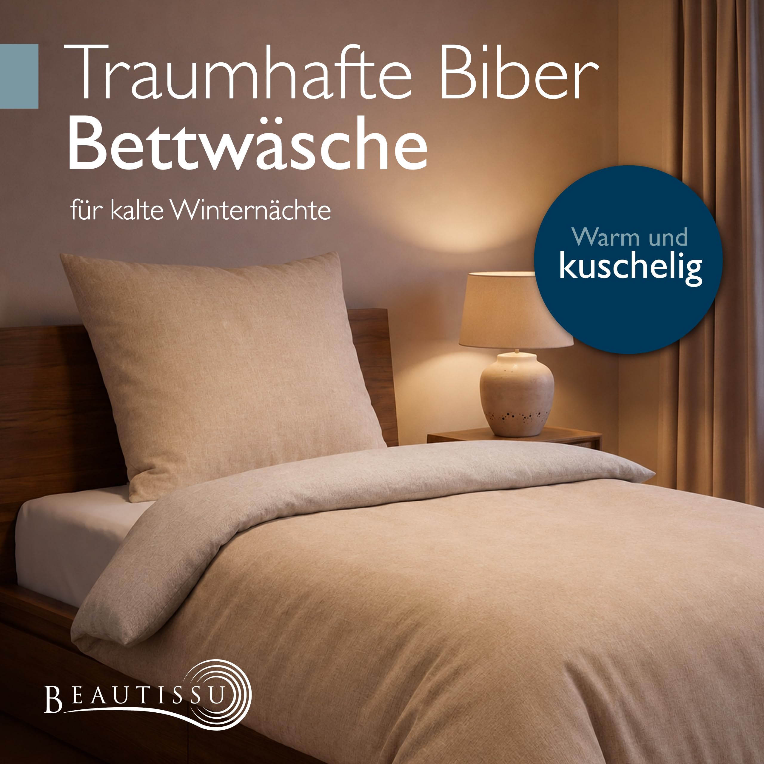 Beautissu Biber Bettwäsche 2tlg Winter Wendebettwäsche 100% Baumwolle