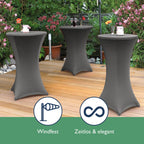 Beautissu 2er Set Stretch Stehtisch Husse Stella