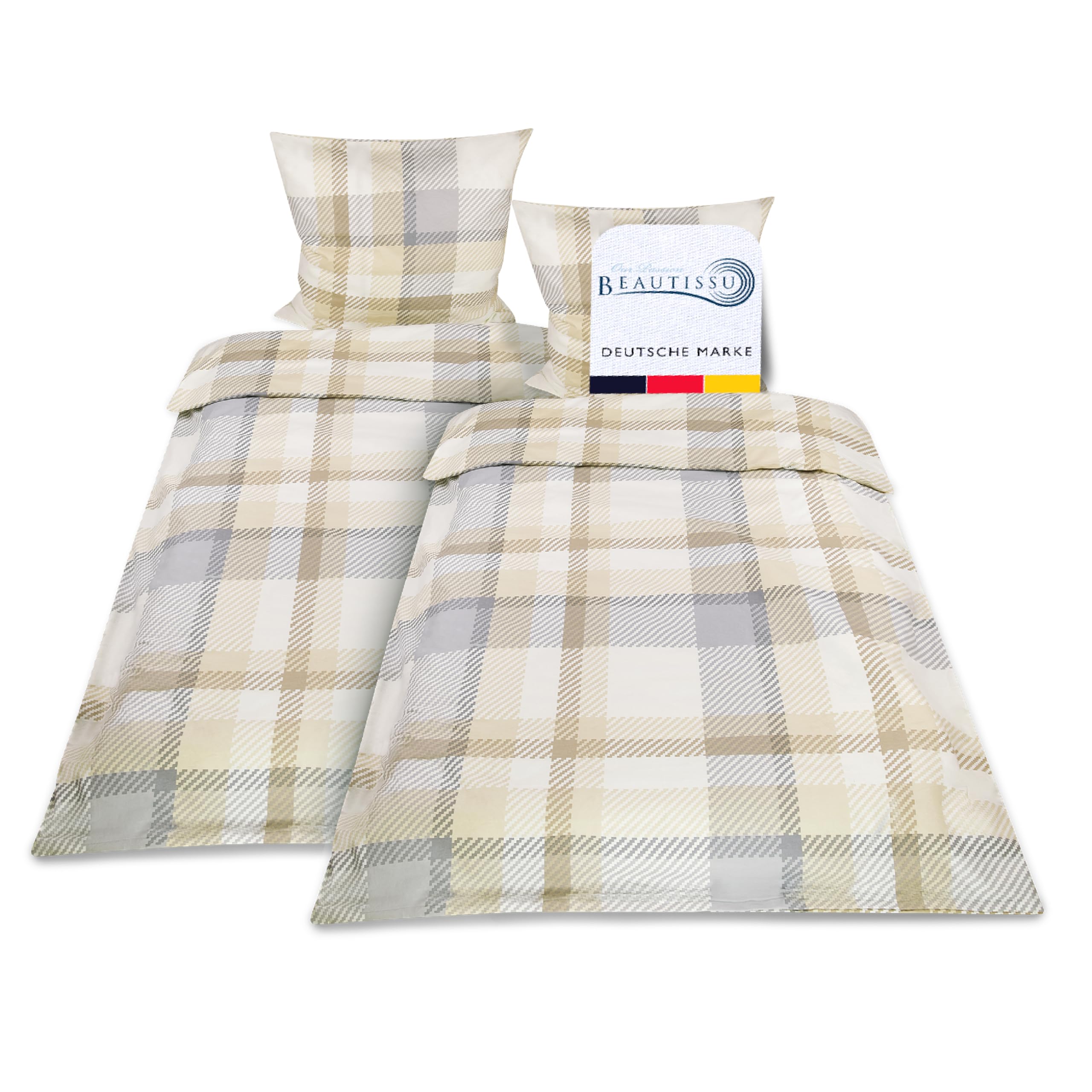Beautissu Biber Bettwäsche Mira Beige