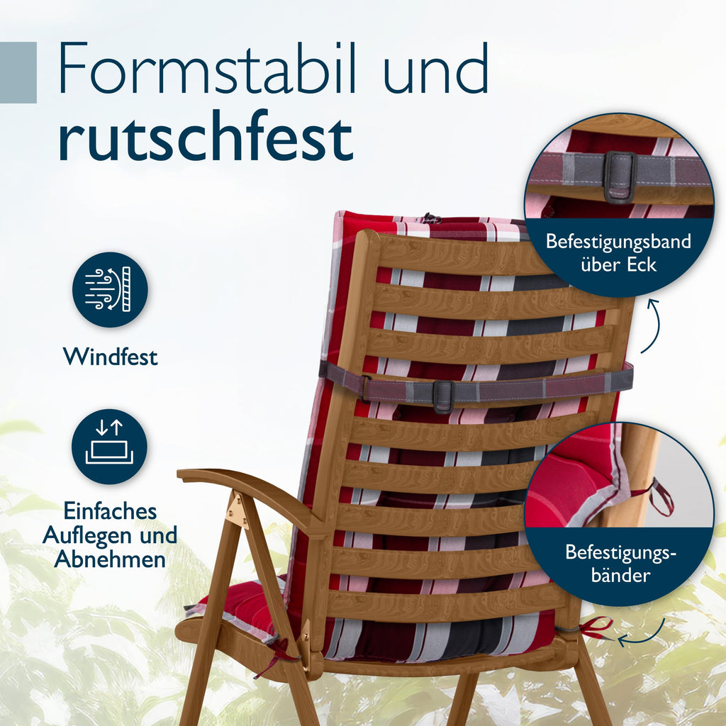 Beautissu 6er Set Premium Hochlehner Auflage Kopfpolster 120x50cm Sun-HL