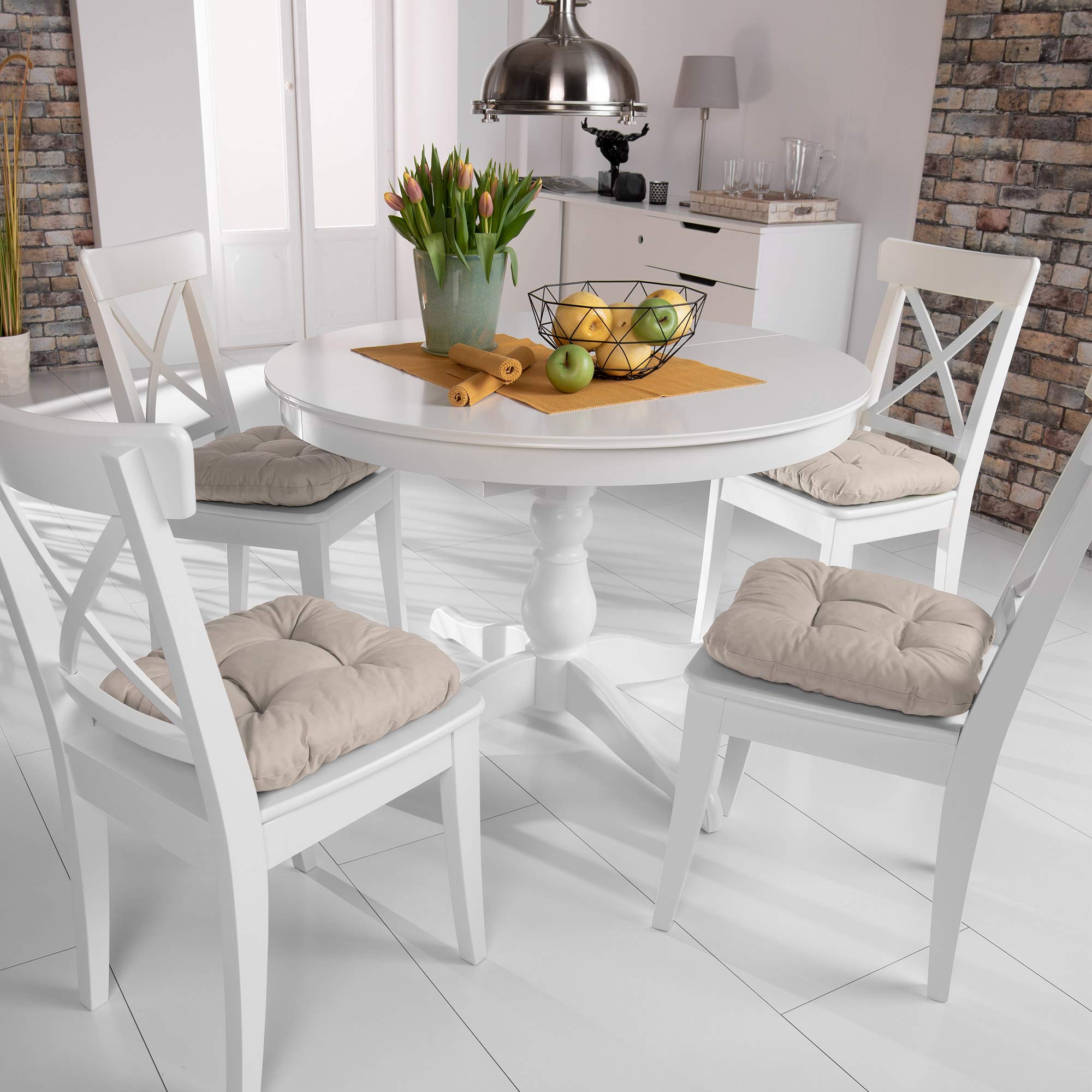 Beautissu 4er Set Sitzkissen 40x40 cm Lisa