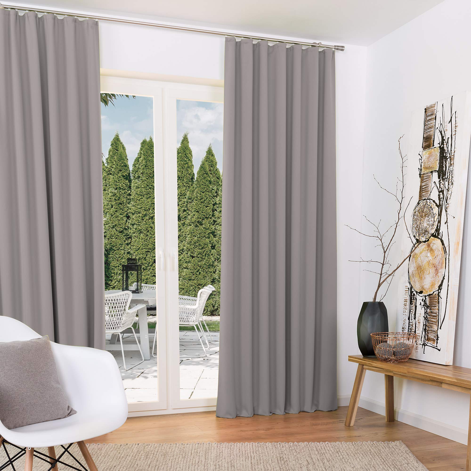 Beautissu 2er Set Blackout Vorhang Amelie BK
