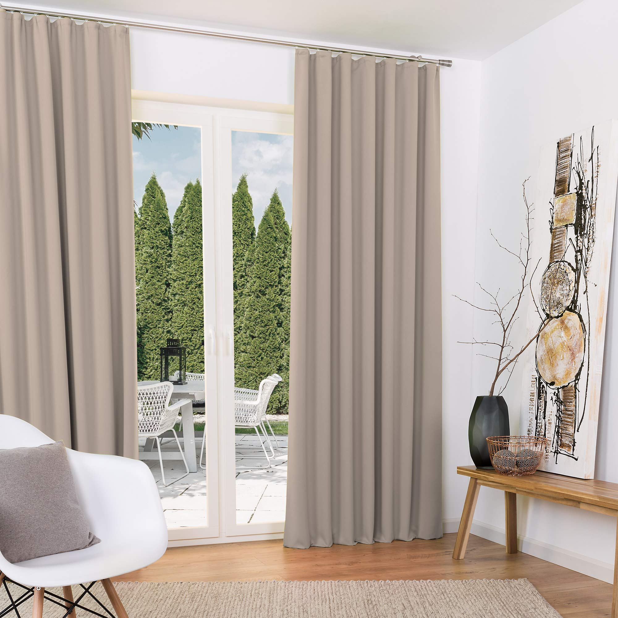 Beautissu 2er Set Blackout Vorhang Amelie BK