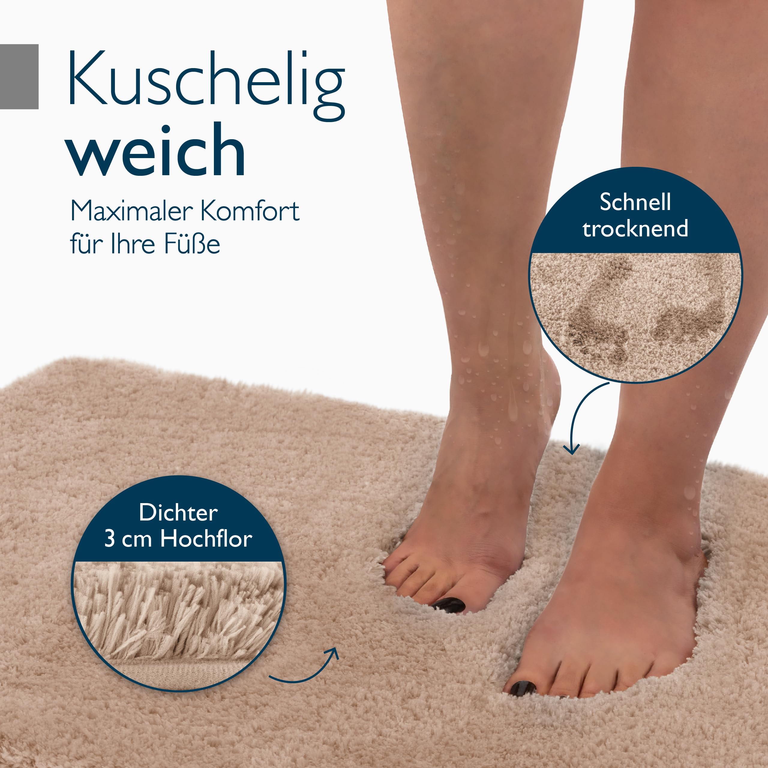 Beautissu Badematte rutschfest BeauMare FL
