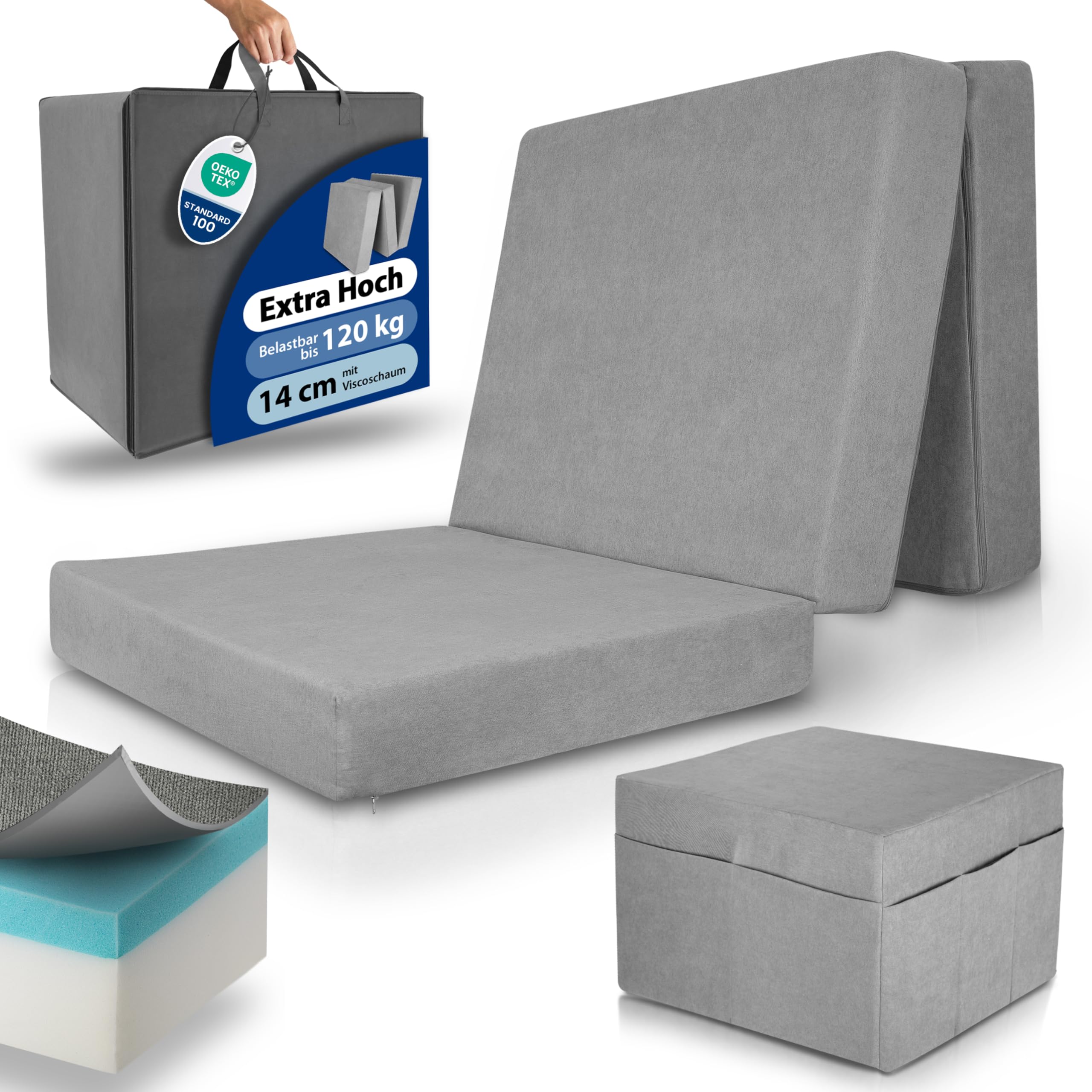 Beautissu Premium XL Klappmatratze  inkl. Tasche