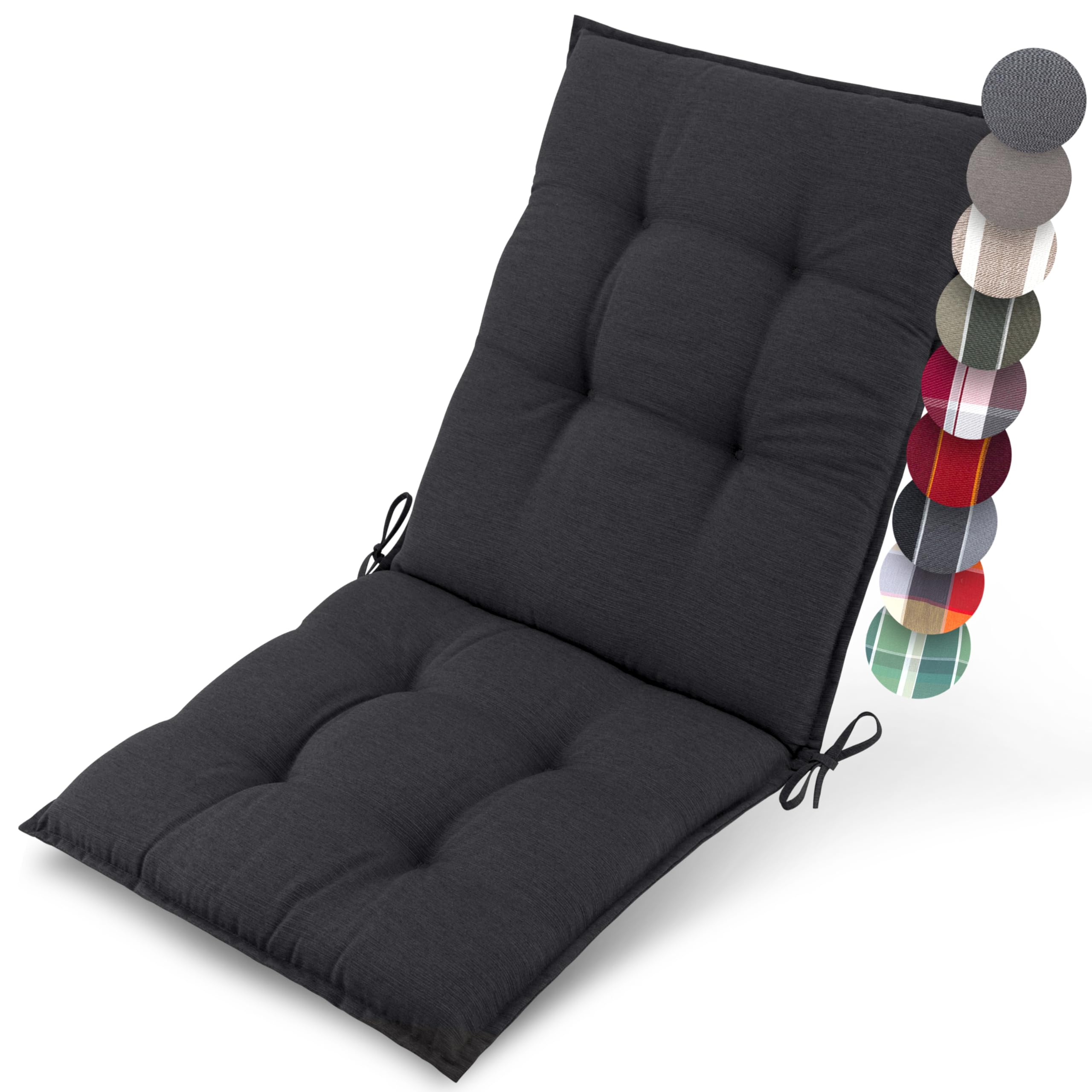 Beautissu Premium Niedriglehner Auflage Gartenstuhl 100x50cm Sun-NL