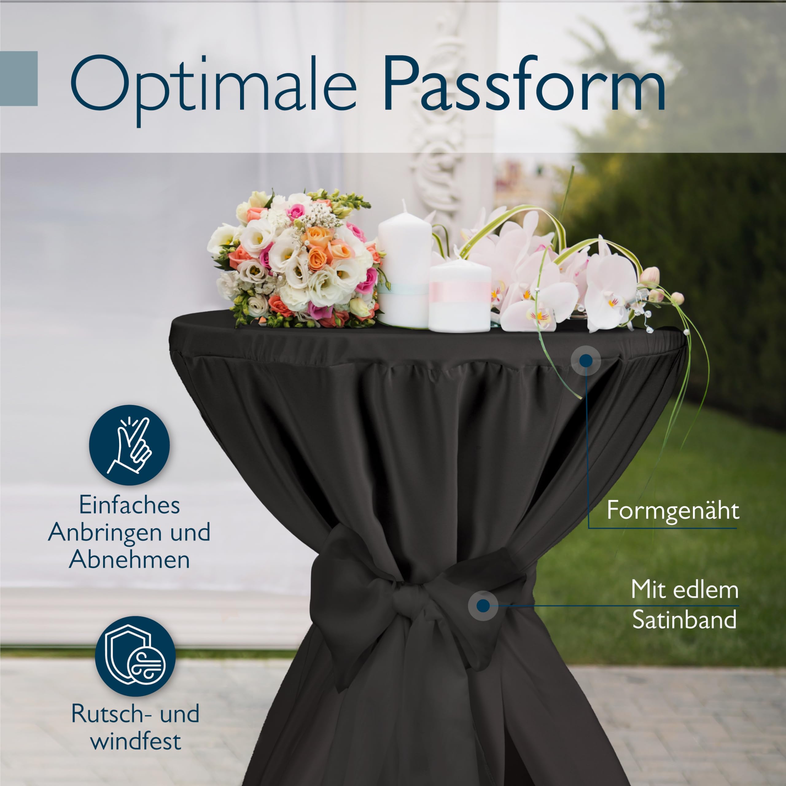 Beautissu Premium Stehtischhusse