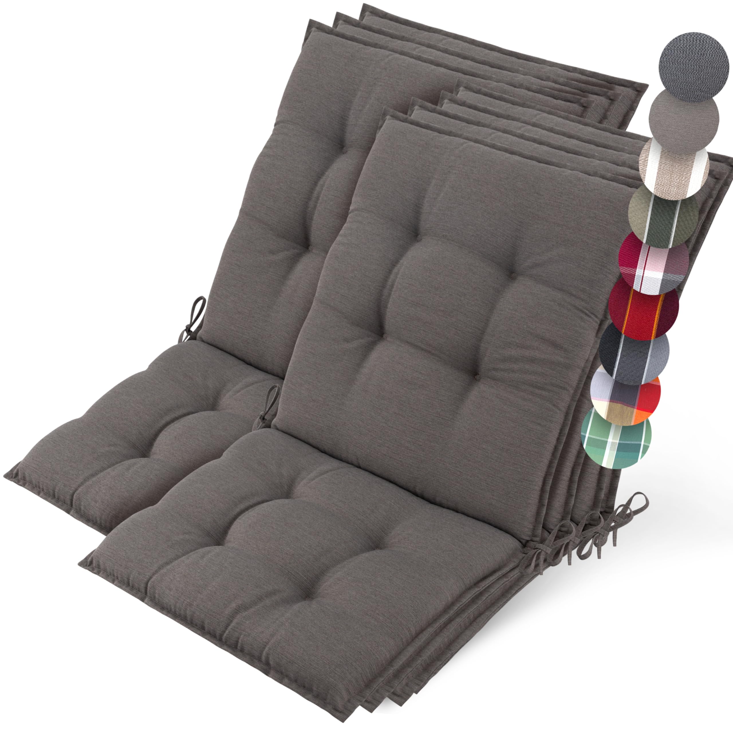 Beautissu Premium Niedriglehner Auflage Gartenstuhl 100x50cm Sun-NL