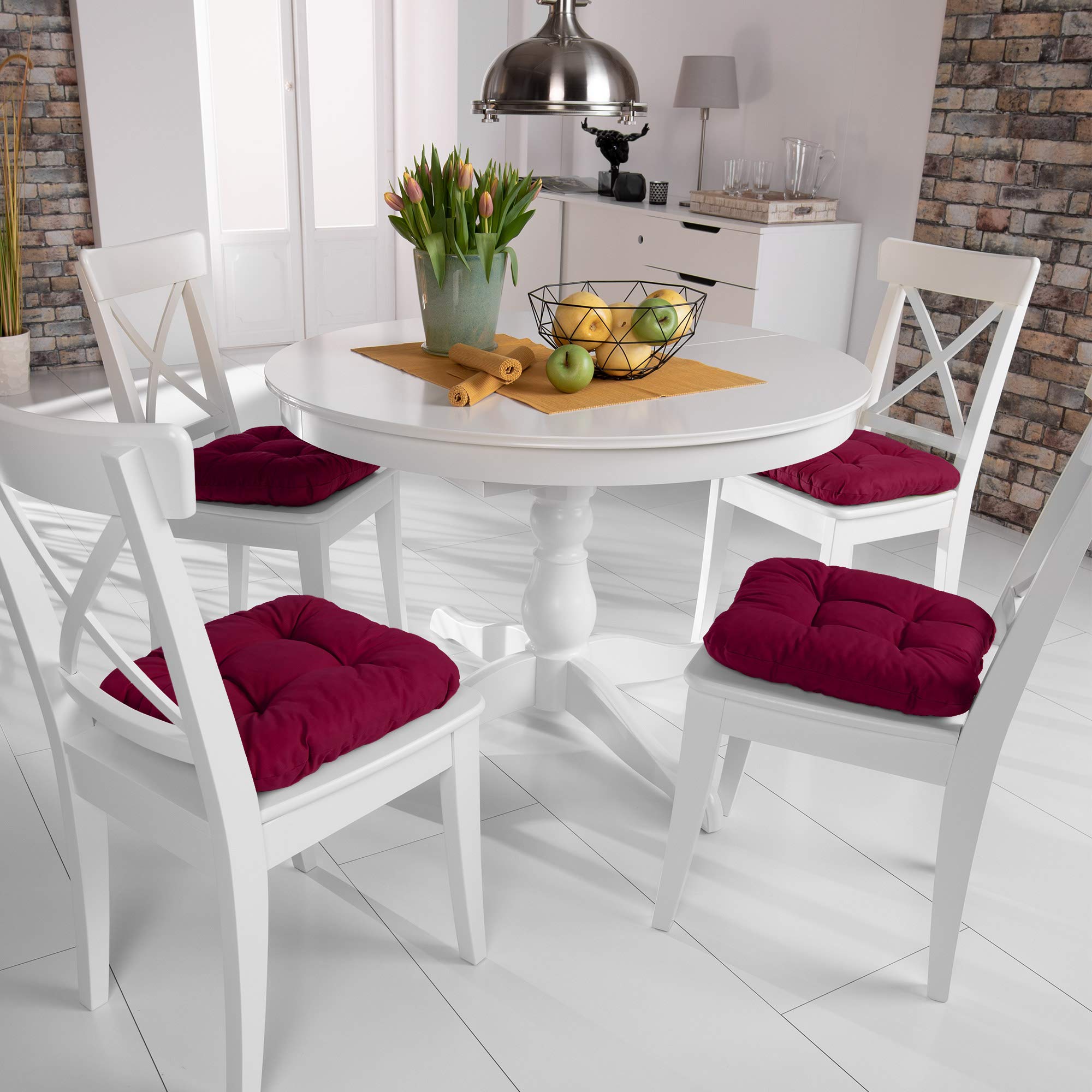 Beautissu 4er Set Sitzkissen 40x40 cm Lisa