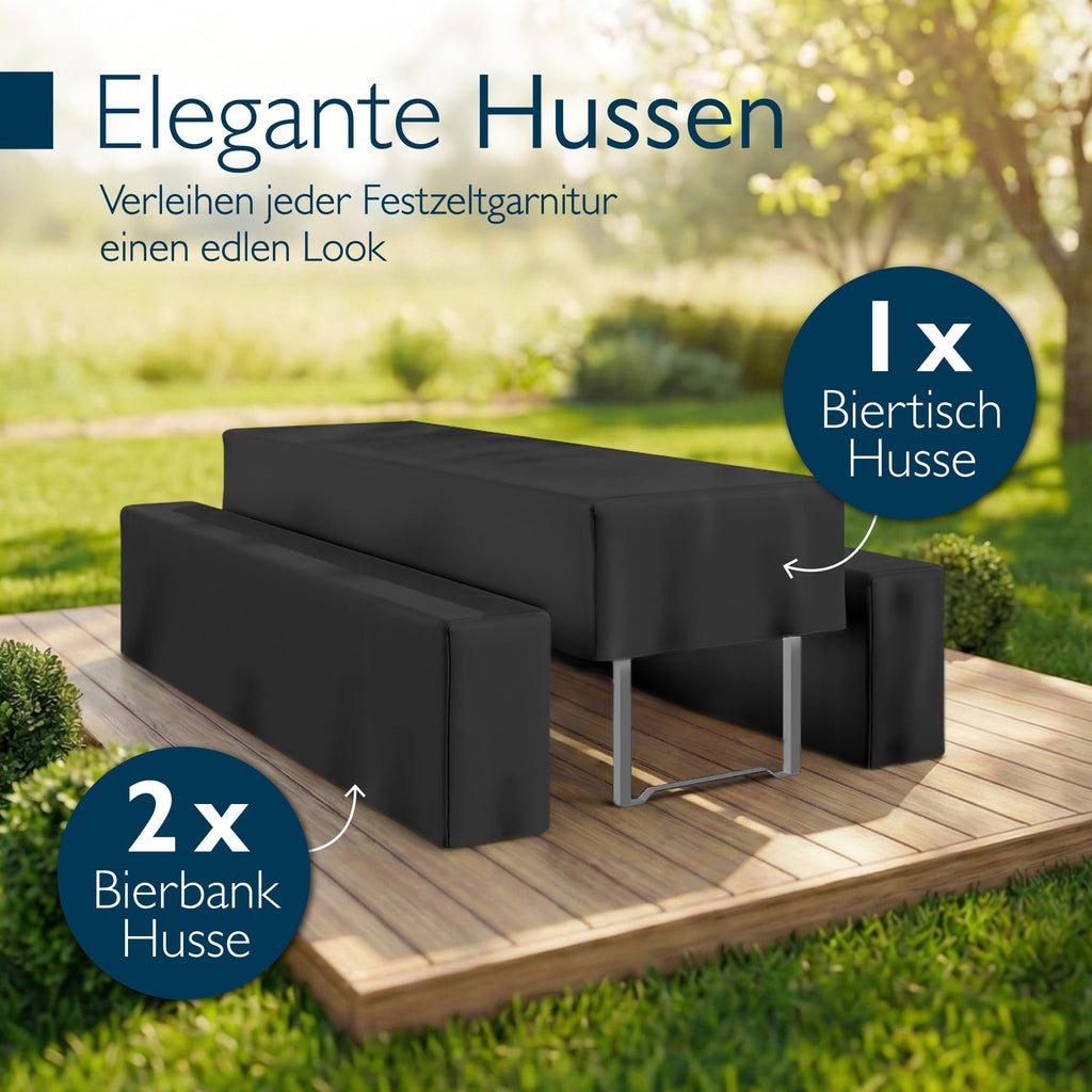 Beautissu Premium Biertischhussen Set – in div. Farben & Größen – Premium M